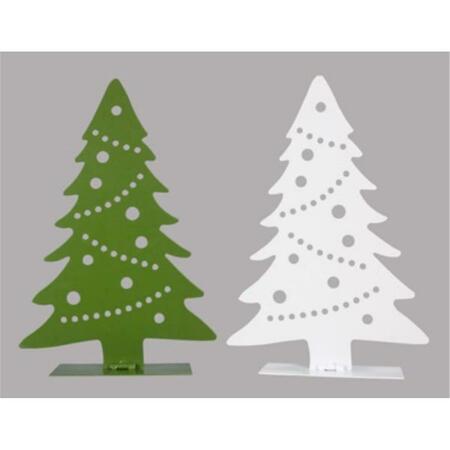 YOUNGS Metal Laser Cut 17 Christmas Tree Table Top Art, Assorted Color - 2 Piece 90673